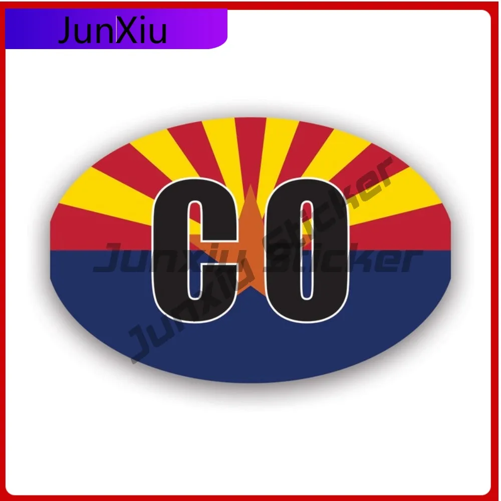 

Arizona Flag Oval Sticker Waterproof Outdoor Cute Car Waterproof Vinyl Decal For Laptops Unique Unique High Quality Sticker