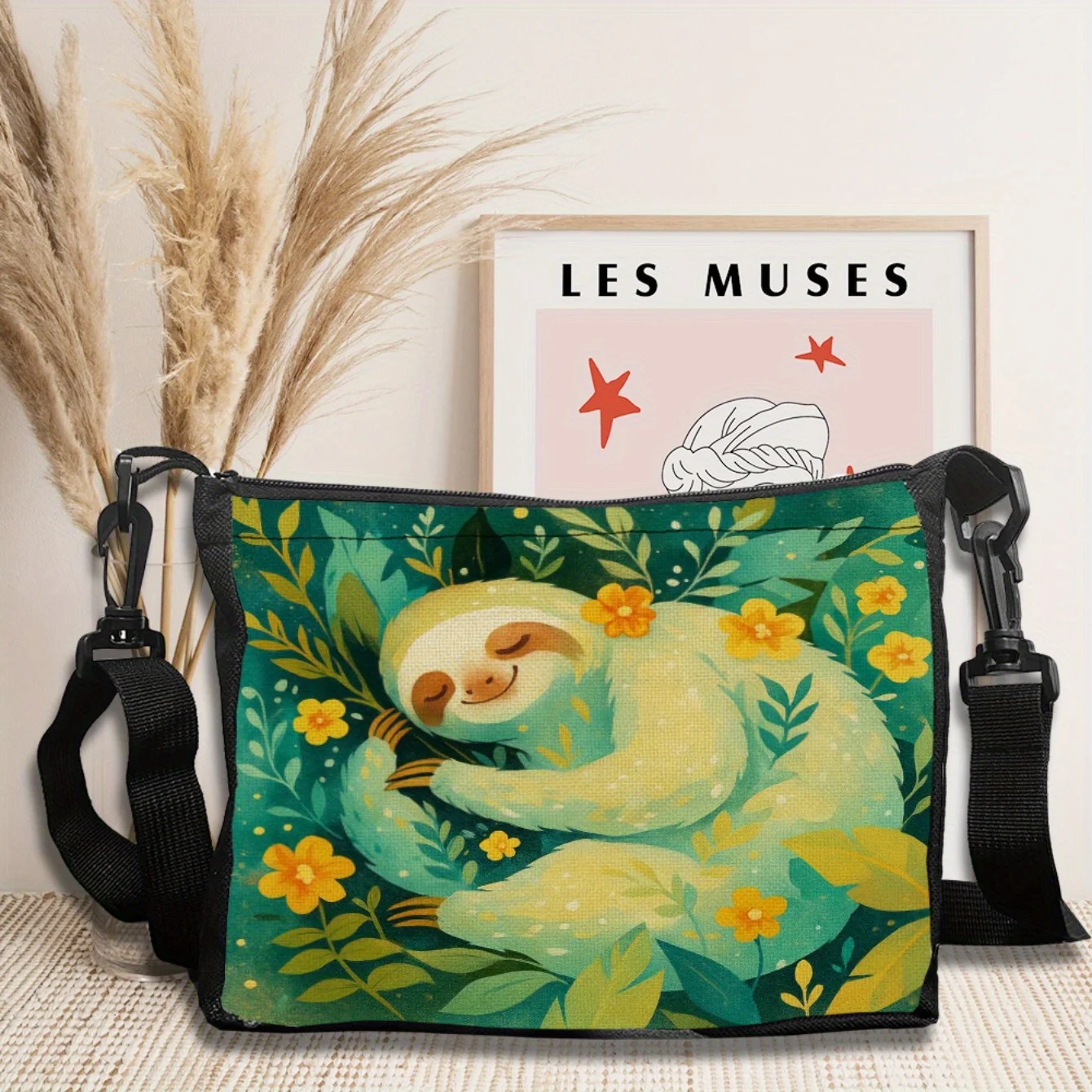 

Exotic Sloth Flower Shoulder Bag, Daily Crossbody Bag, Cute Small Bag, Very Suitable for Fun and Leisure Activities