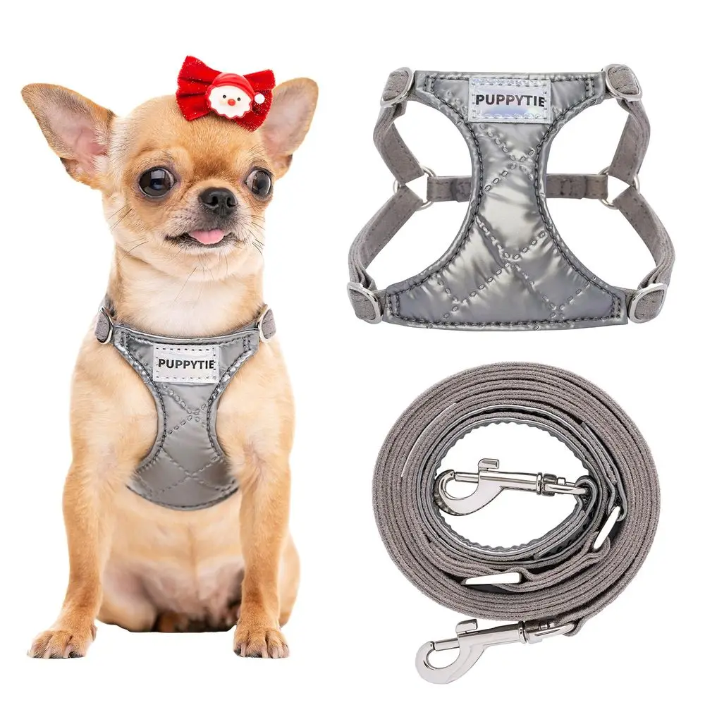 

Шлейка для собак без натяжения с многофункциональным поводком, мягкая регулируемая шлейка-жилетка без удушения и защиты от побега для средних собак, глянцевая