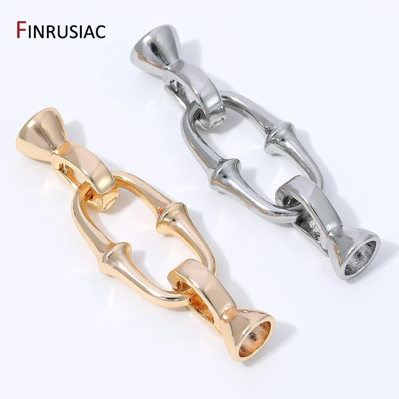 14K Gold Plated Brass Pearl Clasps Connector,Lock For Jewelry,Bamboo Shape Closure End Clasps for DIY Jewelry Making Supplies image 2