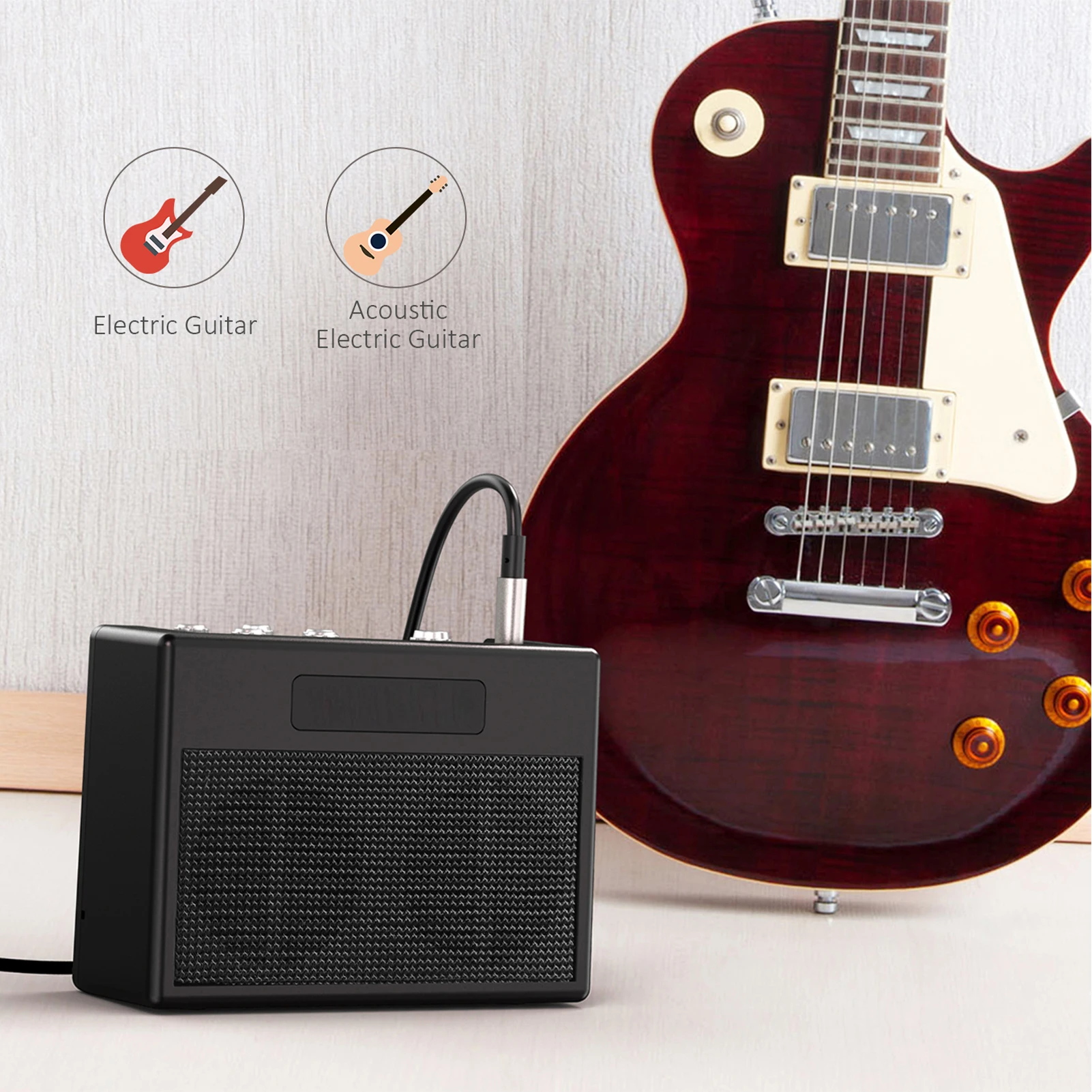 ammoon POCKAMP 5W Guitar Effect Amplifier Built-in Multi-effects 80 Drum Rhythms Tuner Tap Tempo Aux Input 1/8