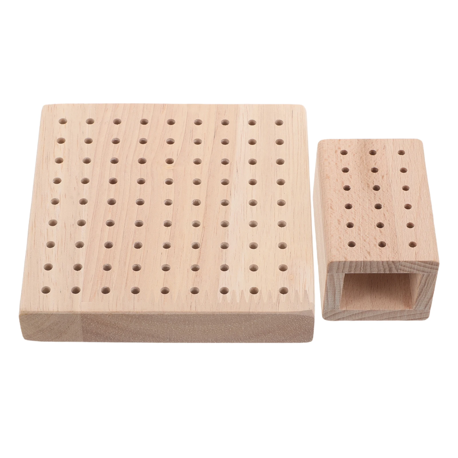 

2pcs Nail Drill Bit Holder Wooden Storage Board 18-Hole 81-Hole Sturdy Desktop Organizer For Salon Home Manicure Tools Display