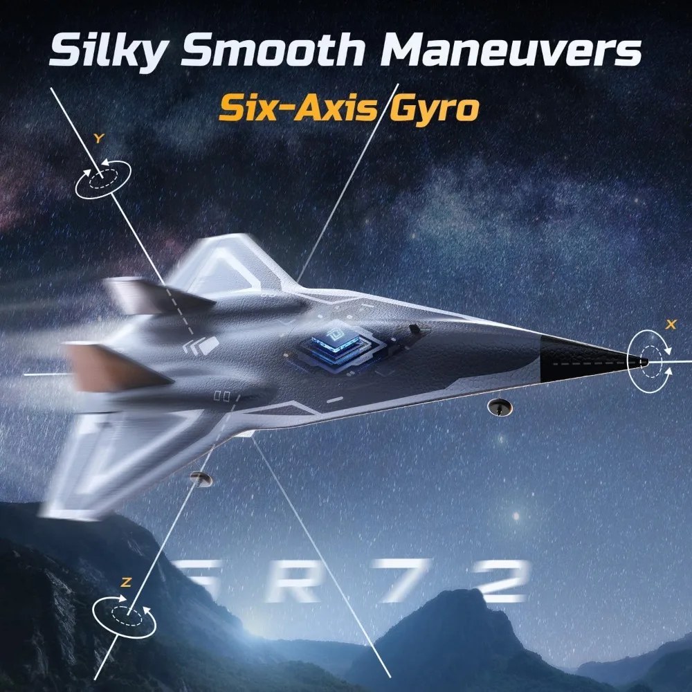 DEERC 4-Kanal-Kunstflug-RC-Jet mit zwei Lüftern, gebürsteten Motoren und mehreren Flugmodi