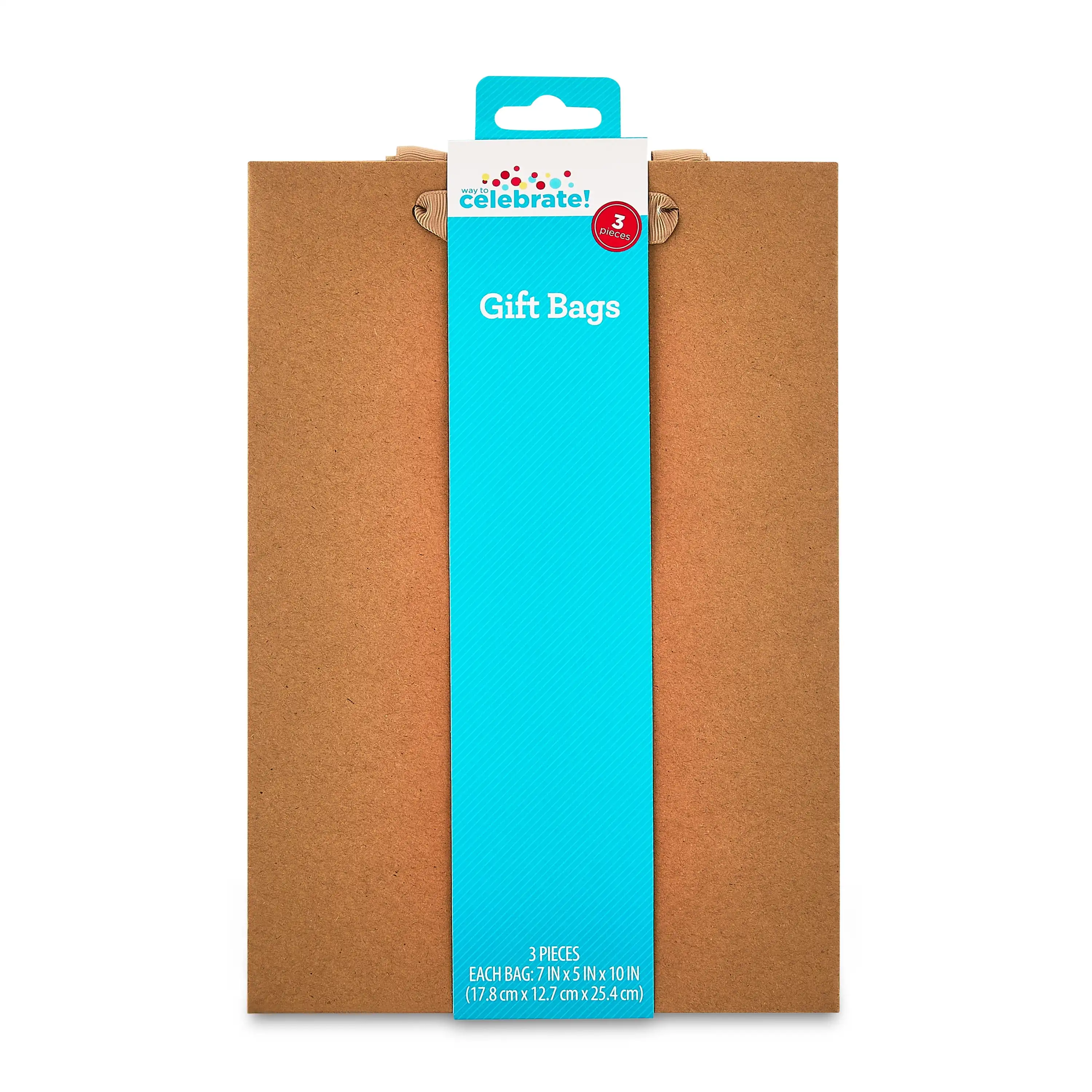 Large Brown Kraft Gift Bags, 7" x 10", 3 Count image 6