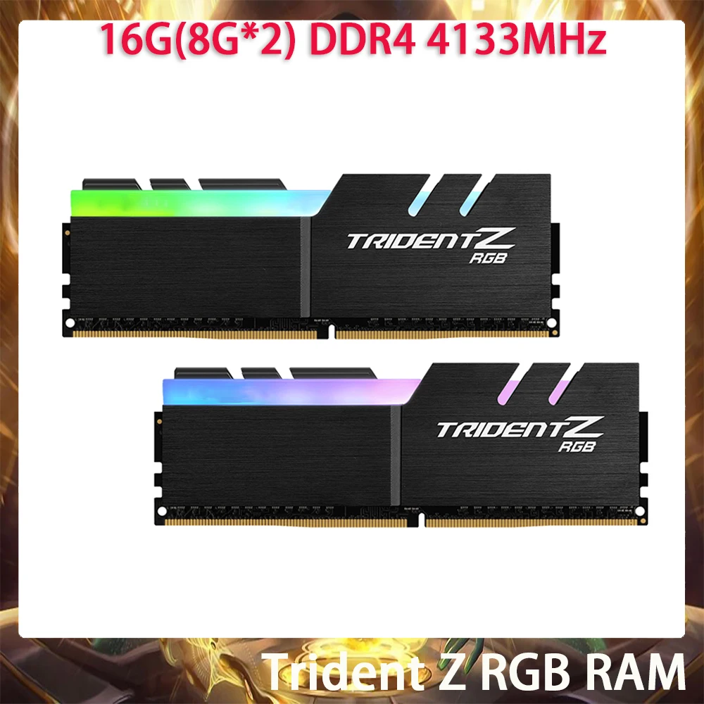 

16G(8G*2) DDR4 4133MHz Trident Z RGB RAM F4-4133C17D-16GTZR Desktop Gaming Memory