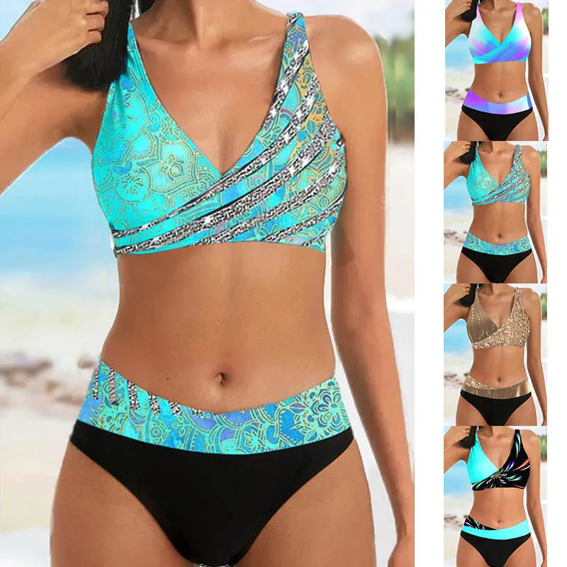 

2023 New Fashion Swimwear Two Piece Beach Swimwear Women's Summer Bikini Women's New Design Printed Bikini Sexy Swimwear