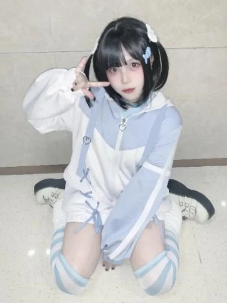 

Y2k Aesthetics Grunge Толстовки Женщины 00-х годов Harajuku Kawaii Пуловер Fairycore Бандажный свитшот E-girl Готическая уличная одежда Moletom Топ