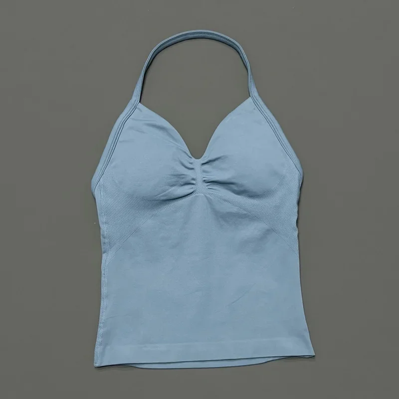 Longline Strappy Top Sports Vest Women Breathable Yoga Tank Top Slim Fit Gym Workout Training Sleeveless Fitness Halter image 6