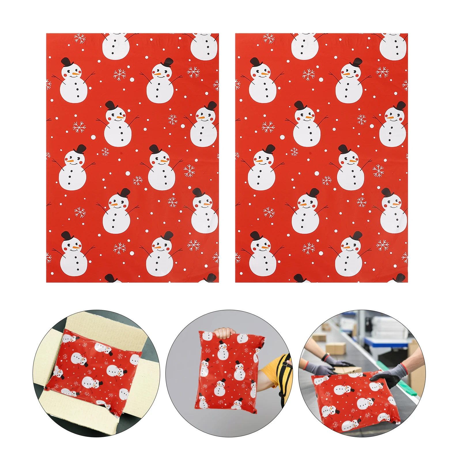 

100 Pcs Packing Envelopes for Shipping Snowman Express Bag Different Size Mailing Bags Cute
