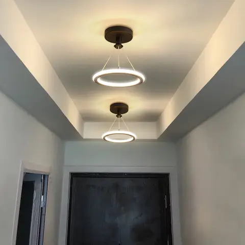 Gold Black Modern LED Chandeliers Indoor Lighting Lamps For Aisle Corridor Balcony Bedroom Locker Living Room Home Decor Fixture