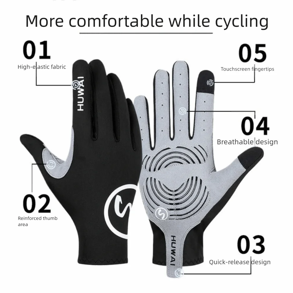 Motorcycle Gloves Anti-slip Cycling Gloves Full Finger Touch Screen Sports Gloves Breathable Windproof Bicycle Mittens Unisex