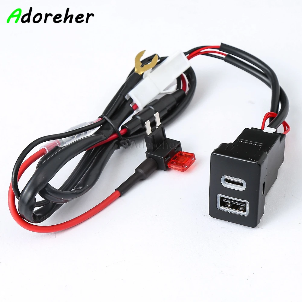 

Car QC3.0 USB Charger Type C PD Phone Charging Adapter Button For Outlander Eclipse Cross Pajero Sport Triton L200 2014-2022
