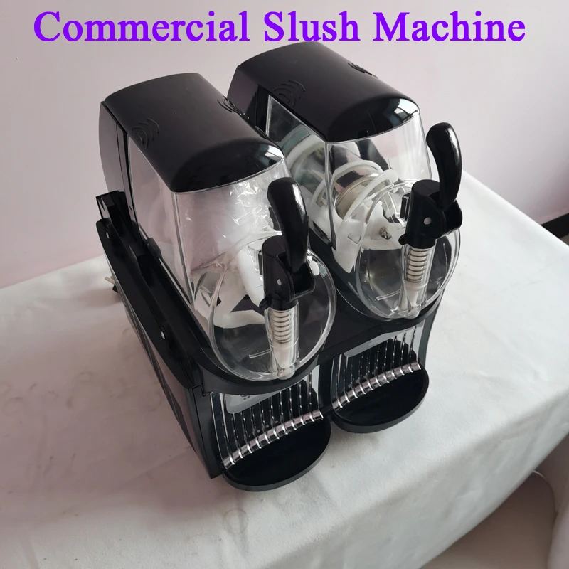 Commercial Slushy Machine 2L x 2 Double Tank Electric Automatic Slush Maker Machine Frozen Drink Snow Melting Machine