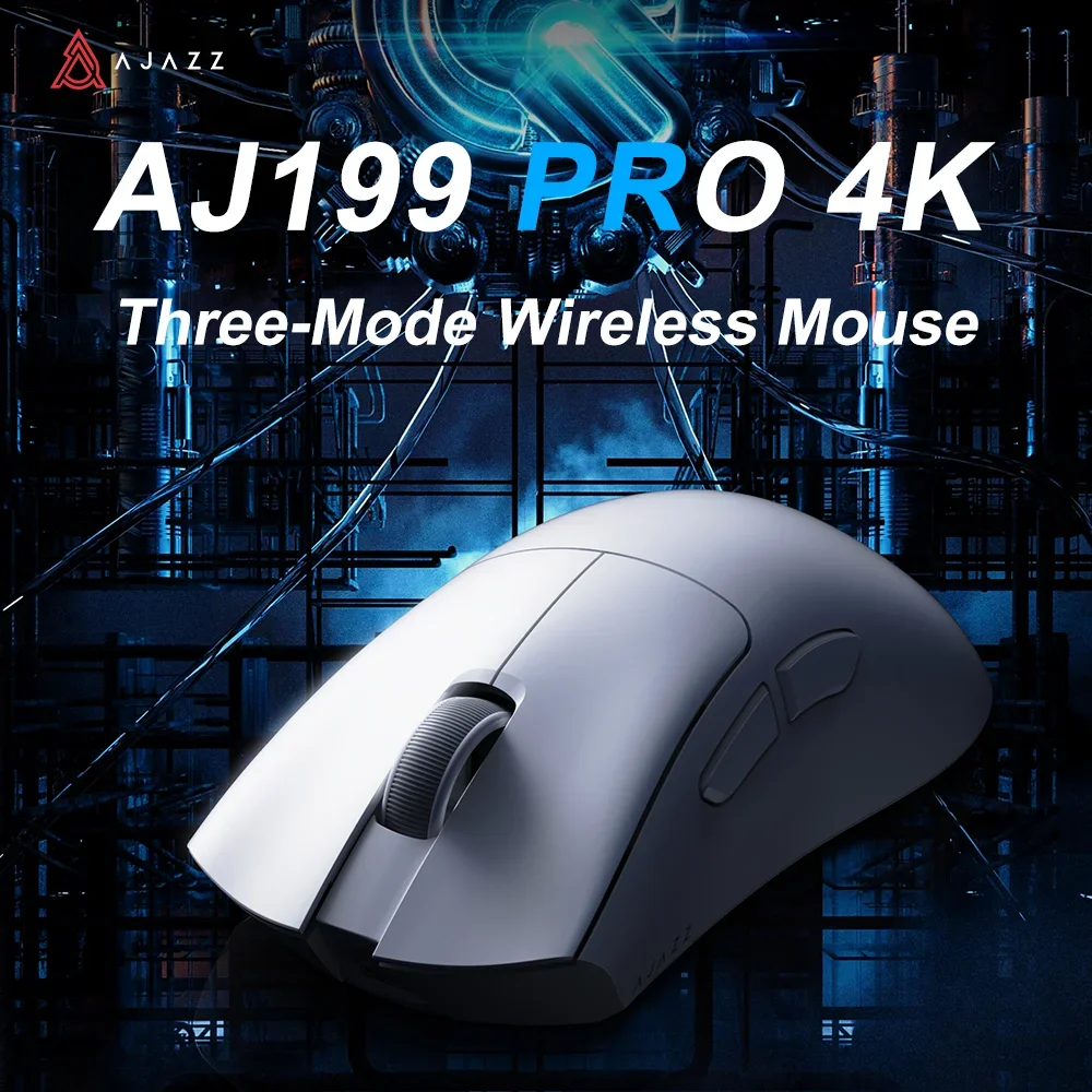 NEW AJAZZ AJ199 PRO 4K Bluetooth 2.4GHz Wireless Gaming Mouse with USB Wired 26000DPI Microchip nRF52840 For Computer PC Laptop