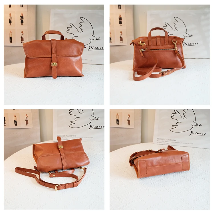 PNDME casual designer handmade women's daily commuter genuine leather crossbody bag fashion vintage cowhide ladies shoulder bag