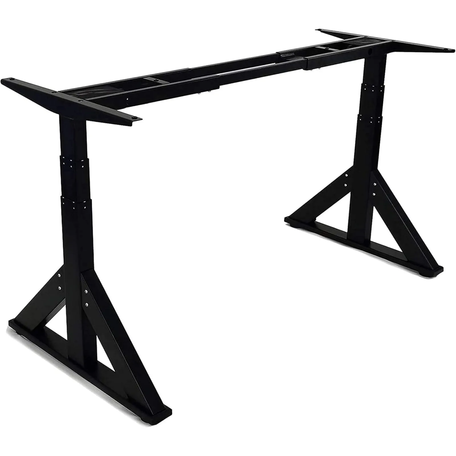 

US VJ205 Electric Height Adjustable Sitting Standing Desk Frame Sit Stand - Dual Motors 3 Stages Motorized Desk Base Only, Black