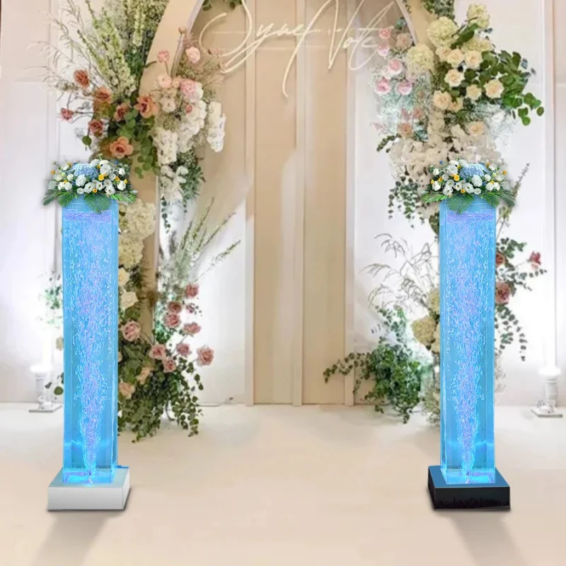 custom.Indoor or Outdoor Multi Color Glowing Led Dancing Fountain Bubble Tube Flower Pillars Home Wedding Party Show