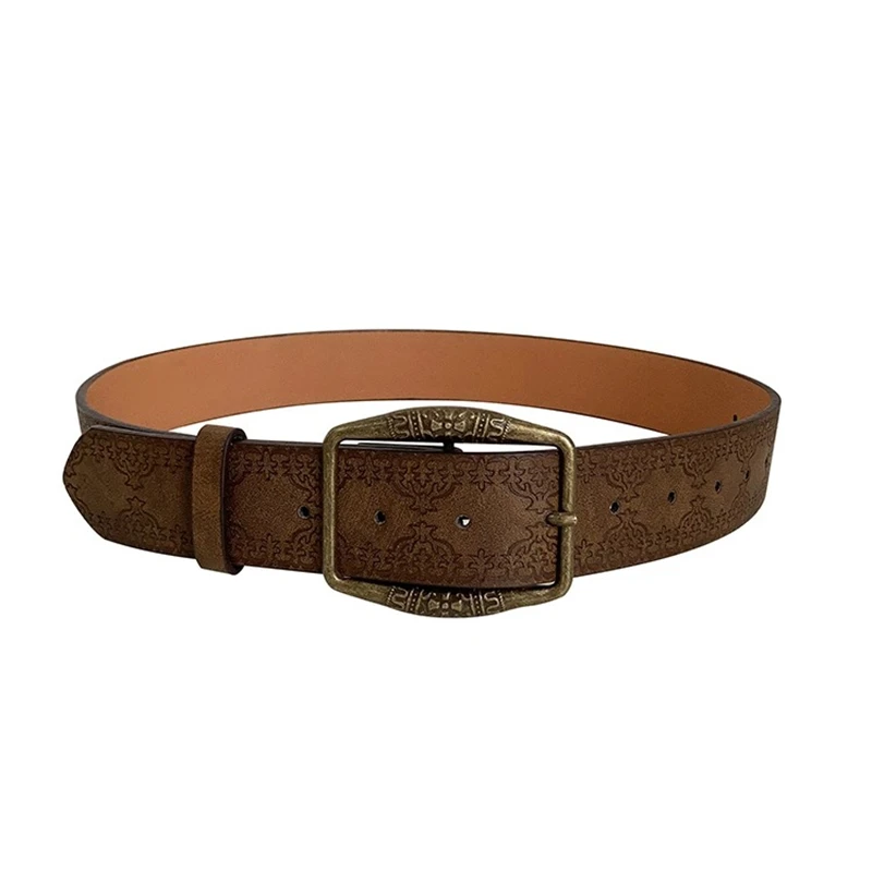 American Retro Belt for Women 2024 New Brown Jeans with Versatile Korean Belt Instagram Fashion