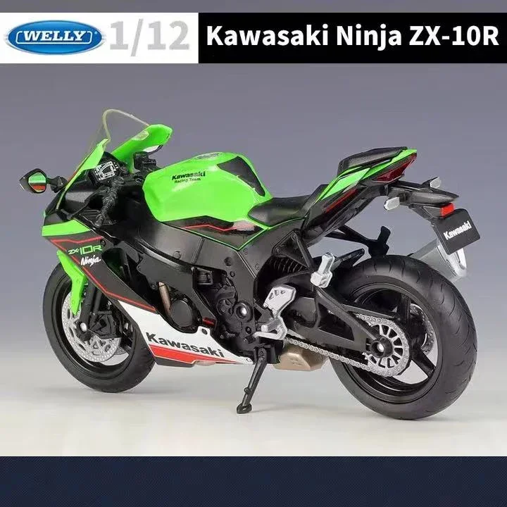 WELLY 1:12 Kawasaki 2021 Ninja ZX-10R Simulation Alloy Motorcycle Model - Suitable for Children\'s Toys and Collections