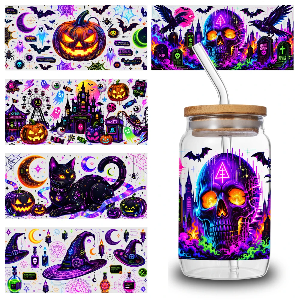 Rdta Tank Glass - 5 Sheets Halloween Skull Neon Glow