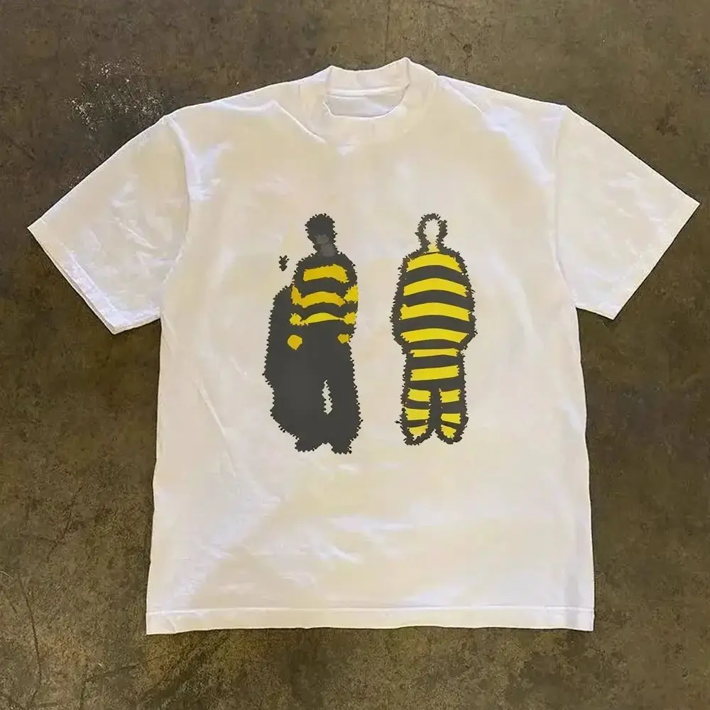 Summer 2026 New Vintage High Street Print Tee High Quality Y2k Stylish Casual Breathable Men's Crew Neck Print Tee image 5
