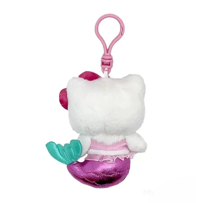 Versión americana de sirena láser Hello Kitty lindo llavero de felpa colgante, decoración de bolso, regalo para novia regalo de Navidad