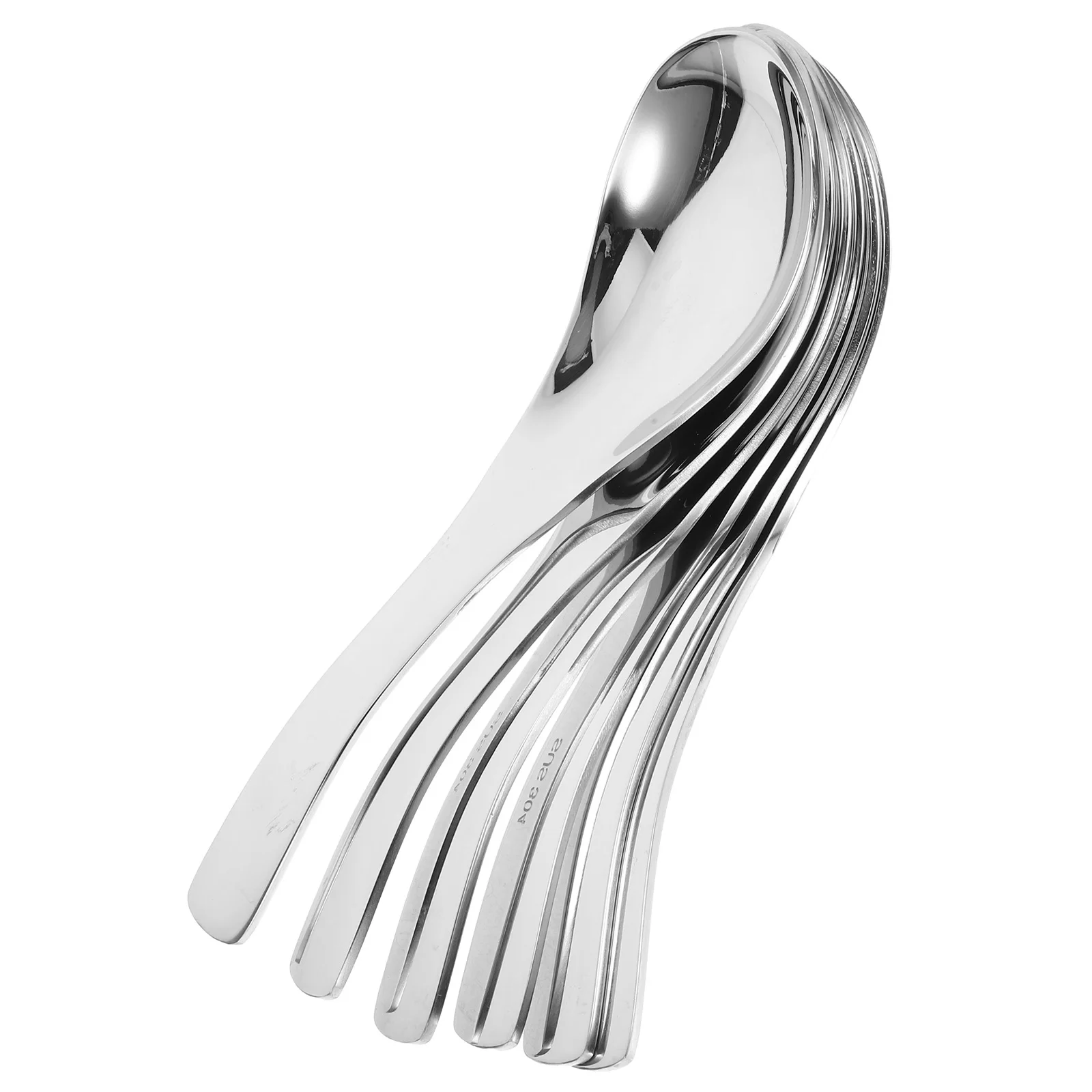 

6 Pcs Stainless Steel Tablespoon Catering Serving Food Metal Hotel Soup Eating Spoons Multifunctional Kitchen Multi-function