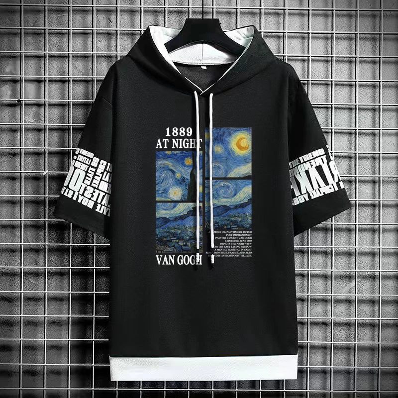 Summer T Shirt for Men Van Gogh Art Oil Painting Graphic T-shirt Women Hoodie Harajuku Streetwear Top Short Sleeve Sweatshirts