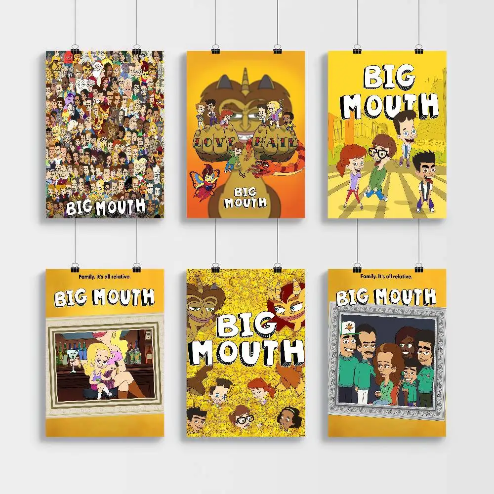 الكرتون كبير الفم التلفزيون خمر الملصقات لزجة خمر غرفة المنزل بار مقهى ديكور Kawaii غرفة ديكور