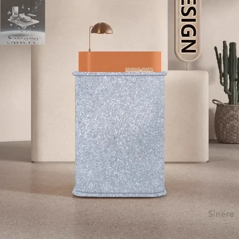 

Small checkout page store reception desk front black restaurant welcome information catering guide paint customiz