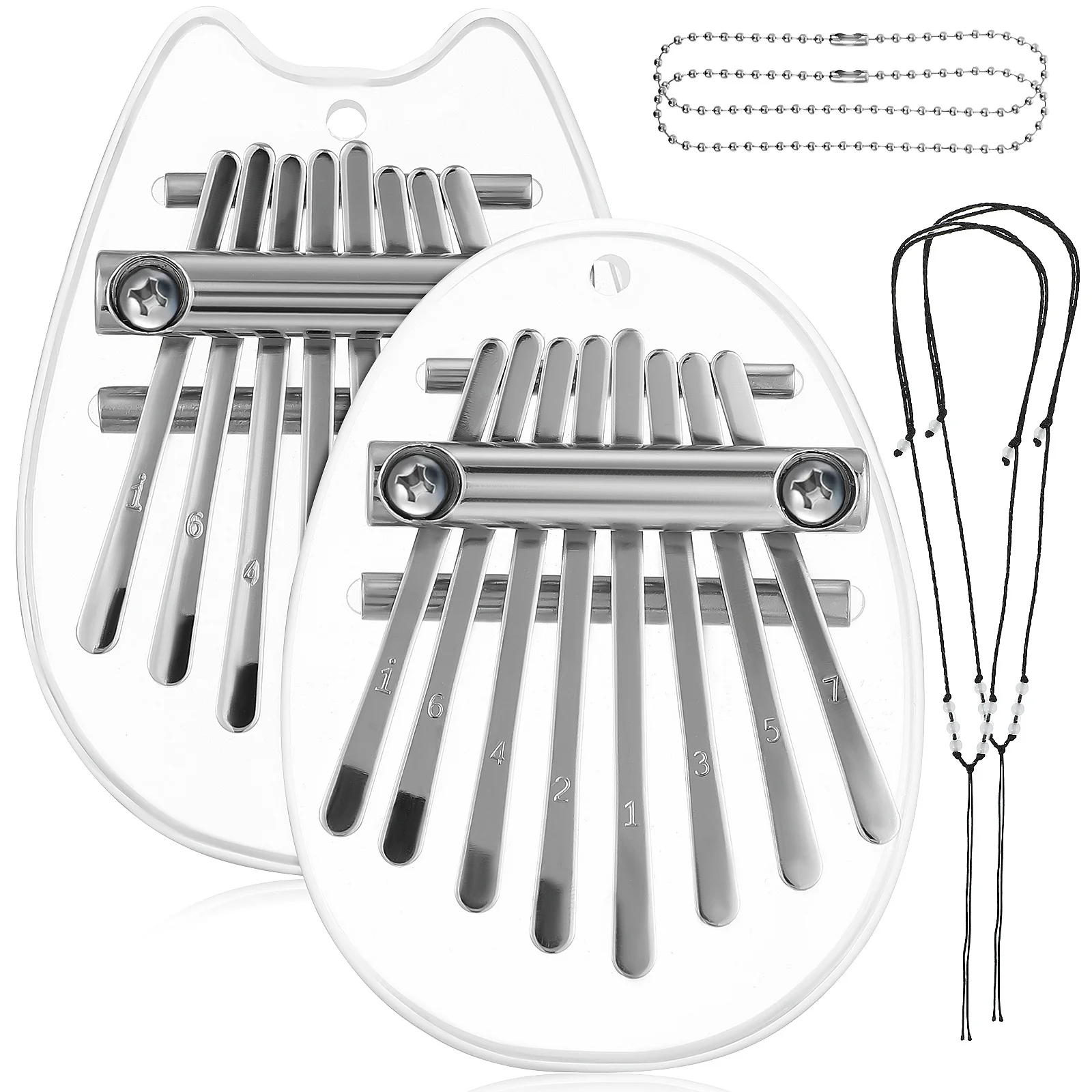 2 قطعة بيانو صغير الإبهام المحمولة كاليمبا 8-Note آلة موسيقية إصبع البيانو للبالغين المبتدئين المحمولة