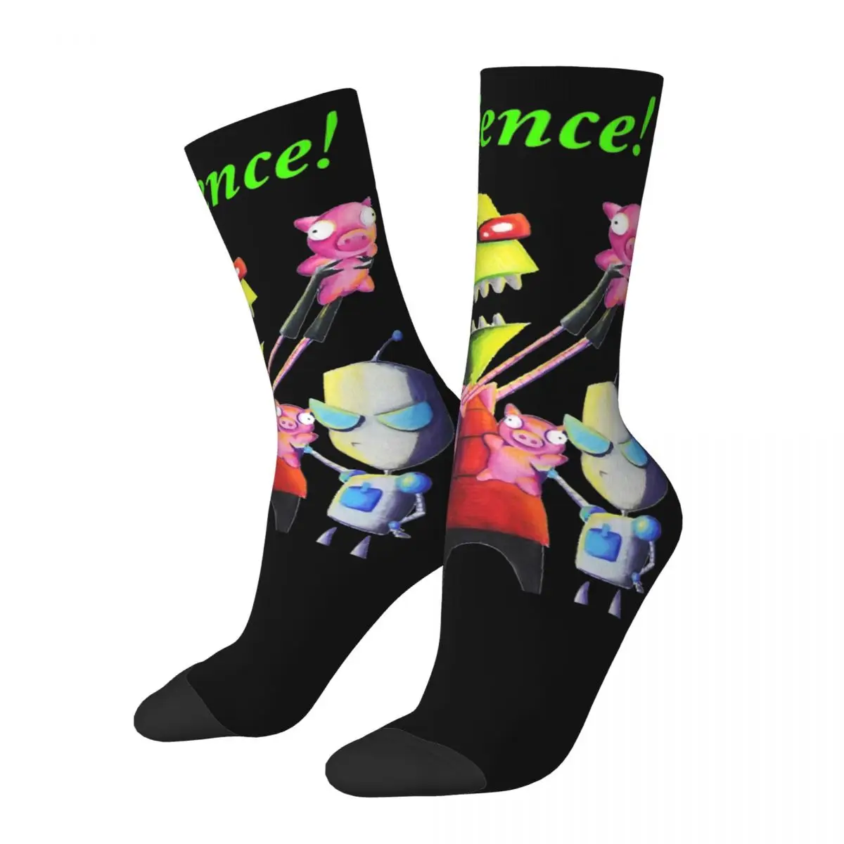 Autumn Winter Colorful Women Men Gir Hugs Pig Invader Zim Socks Breathable Sports Socks