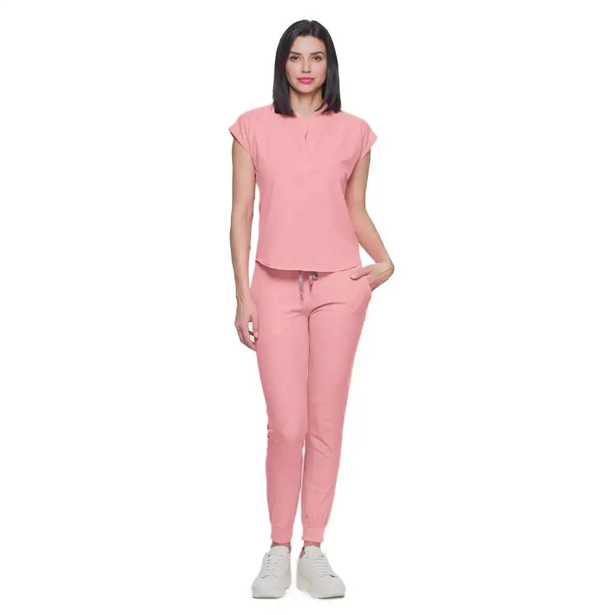 

New Fast Delivery Nurse Scrubs Uniform Jogger Scrub Women's Anti Wrinkle Sets With Zipper Fitted Medical Clothing For Women