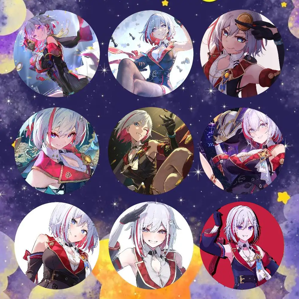 Topaz Animated Game Honkai Star Rail Badge Tinplate Meme Round Brooch For Hat Bag Creative Lapel Jewelry Accessories Gifts