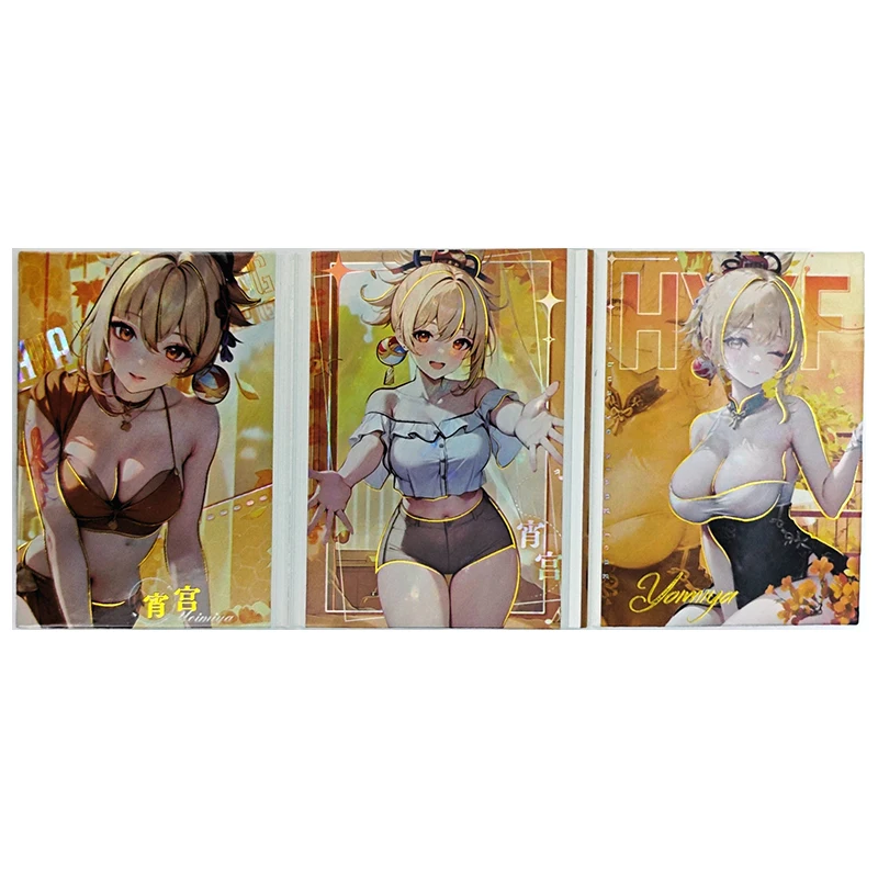 Anime Goddess Story Rare Fold Refraction Foil Shenhe Taiho Yoimiya Toys for boys Collectible Cards Christmas Birthday Present