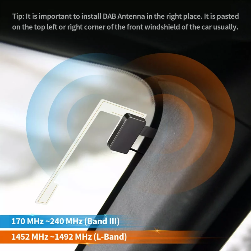 Universal Car 3M DAB FM Antenna Glass Mount Window Active Radio Adapter Aerial