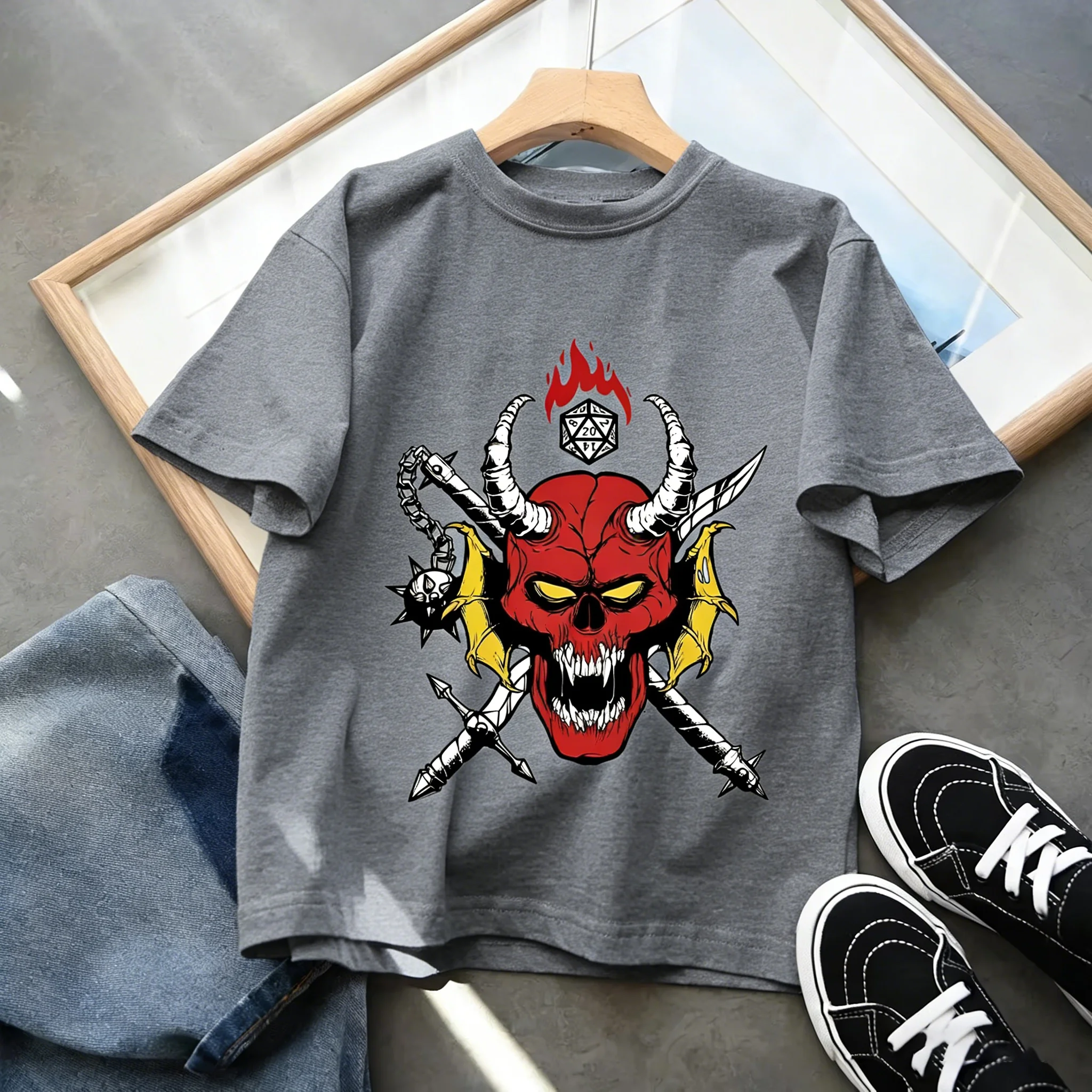 

Children’s Max Eleven Demogorgon Printed Short Sleeve T Shirt Harajuku Casual Cotton T Shirt Perfect for Kids and Gift Giving