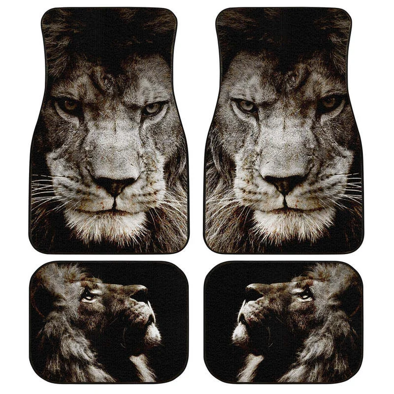 

Lion Car Floor Mats Custom Car Accessories Awesome Gift Ia For Dad 4PCs Pack