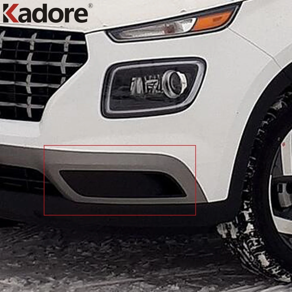 For Hyundai Venue 2019 2020 2021 2022 2023 2024 Chrome Car Front Fog Light Lamp Cover Trim Head Foglight Bezel Trims Accessories