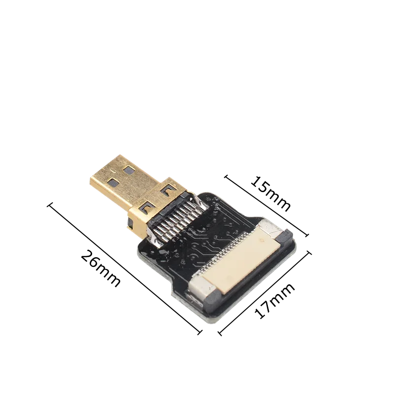 90 องศา FPV HDMI ประเภทชายไป HDMI ชาย HDTV FPC สายแบนสําหรับการถ่ายภาพทางอากาศ Multicopter - มุมขึ้นและลง