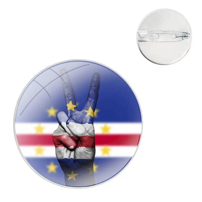 Cape Verde Flag Pins Badge Metal Brooches For Clothes Backpack Decoration gift