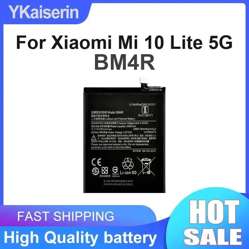 For Xiaomi MI 10 Lite 5G Zoom 10 Youth Edition 5G Stable Power Supply BM4R Mobile Phone Battery Long Lasting 4160mAh