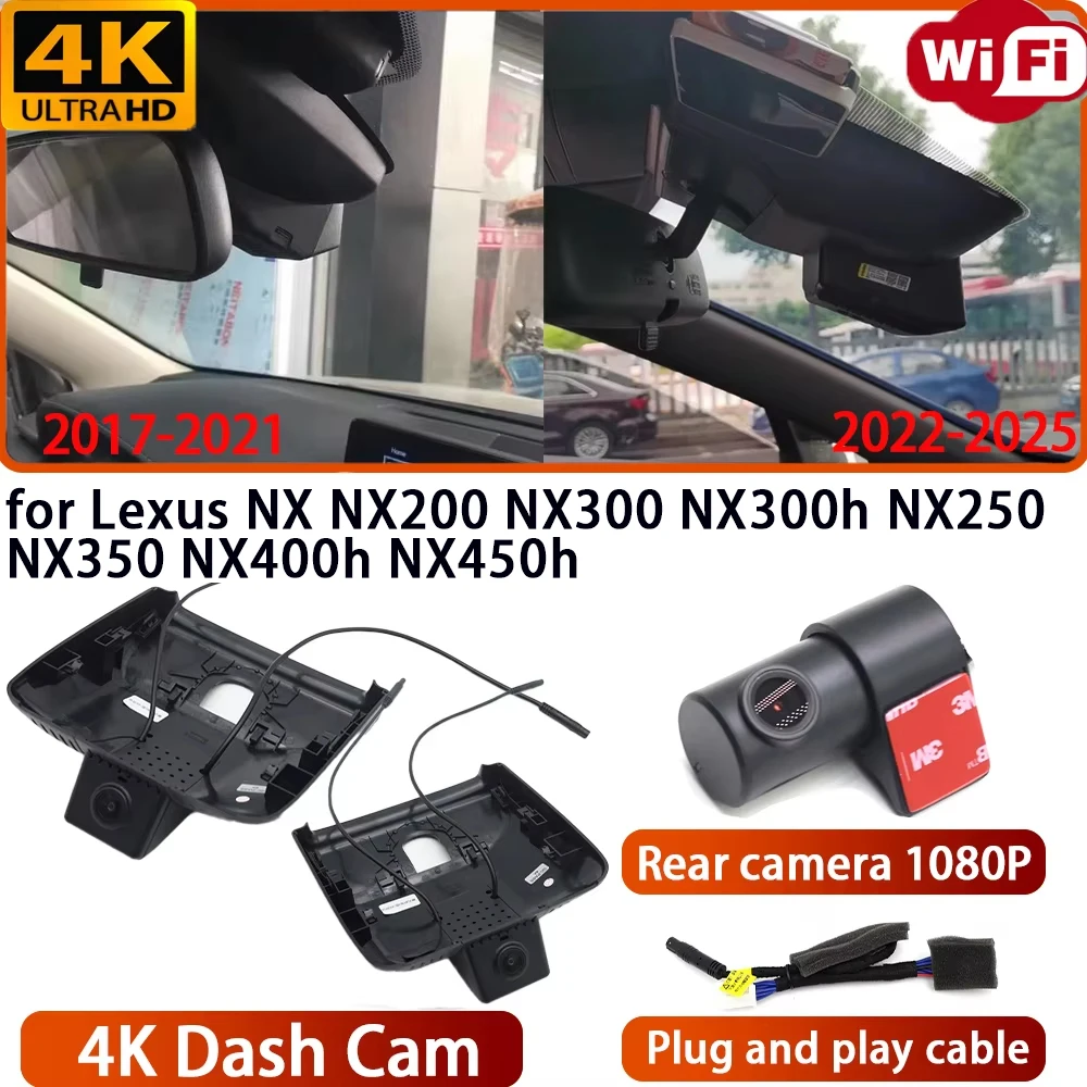 for Lexus NX NX200 NX300 NX300h NX250 NX350 NX400h NX450h Video Recorder 4K DVR Dash Cam Wifi OEM Camera 170° Wide Angle
