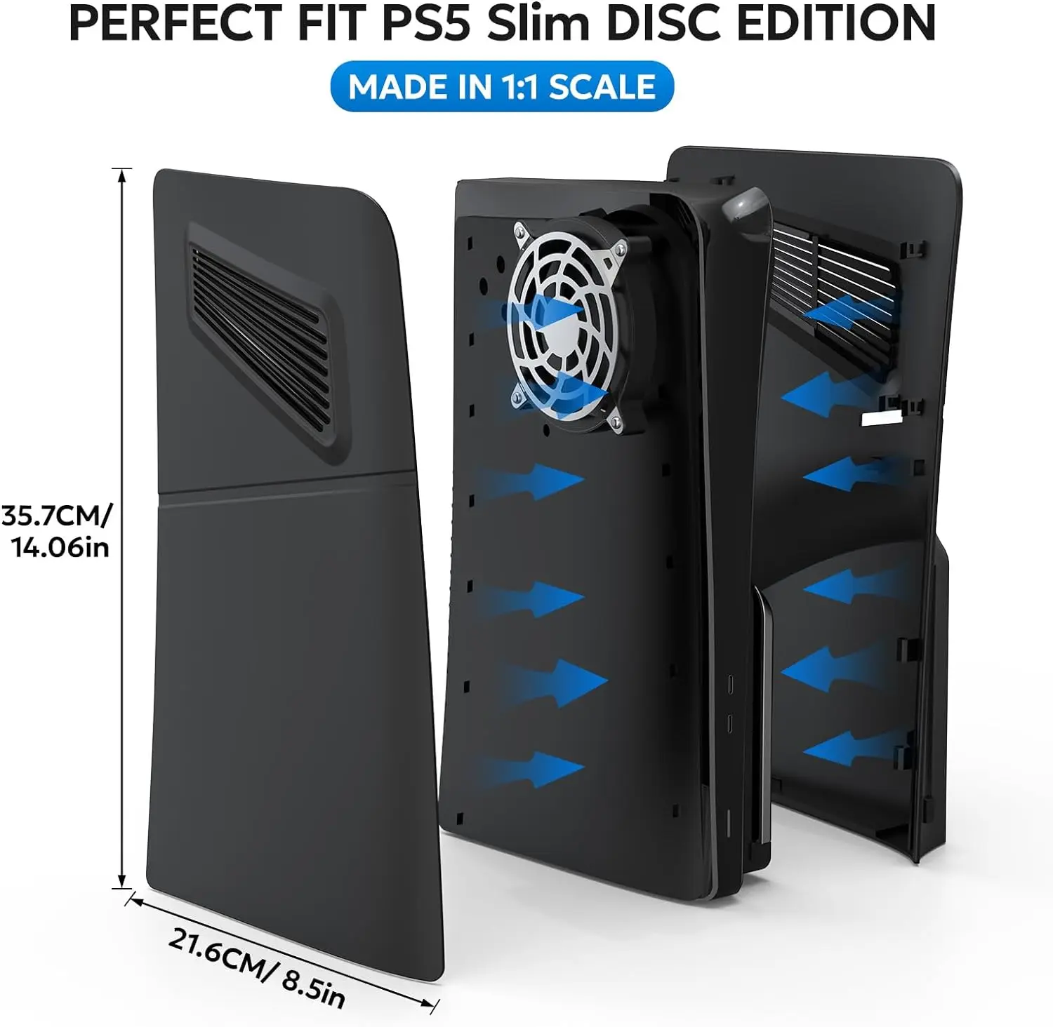 PS5 SIim Plates Faceplate with Cooling Vents Anti-Scratch Protective Cover Premium ABS Replacement Shell For Playstation 5 Slim