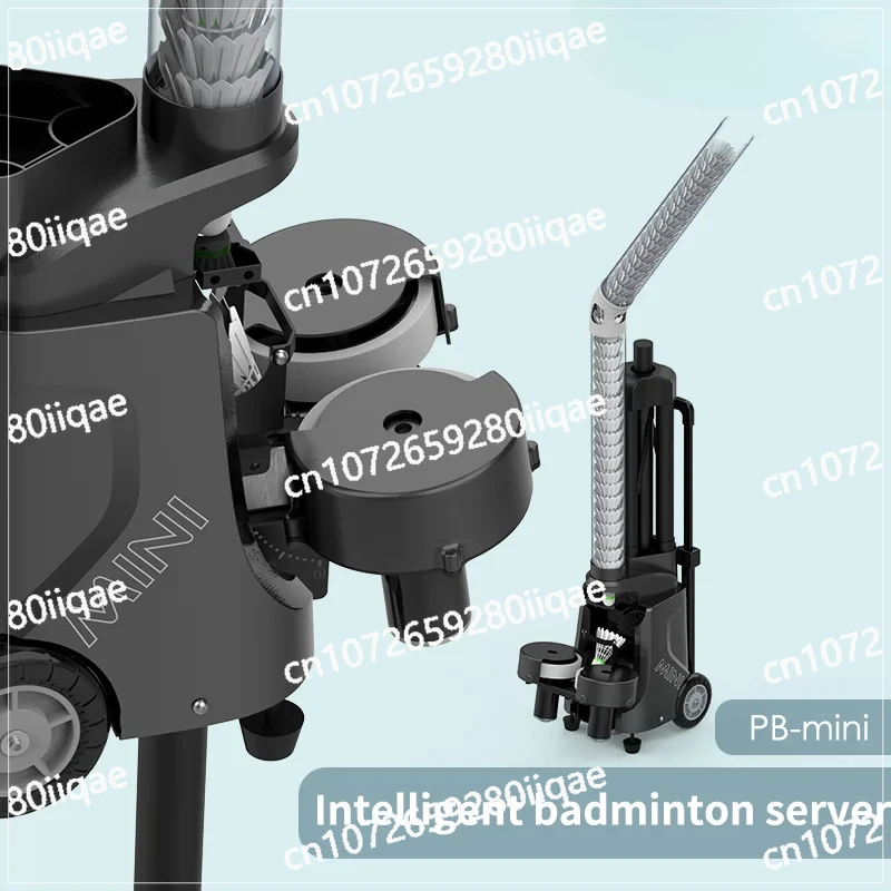 معدات تدريب الكرات الصغيرة PB-Mini، سعة 50+ كرة، عمر البطارية 6-8 ساعات، آلة كرة الريشة للتحكم في التطبيقات الذكية