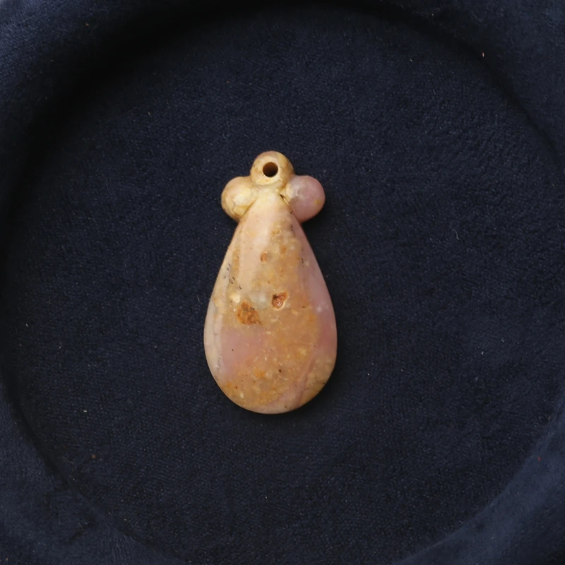 

Натуральный розовый агат в форме пипа, бусины-подвески, модные бусины из драгоценных камней для изготовления ювелирных изделий своими руками, аксессуары 37x19x7 мм, 5,9 г