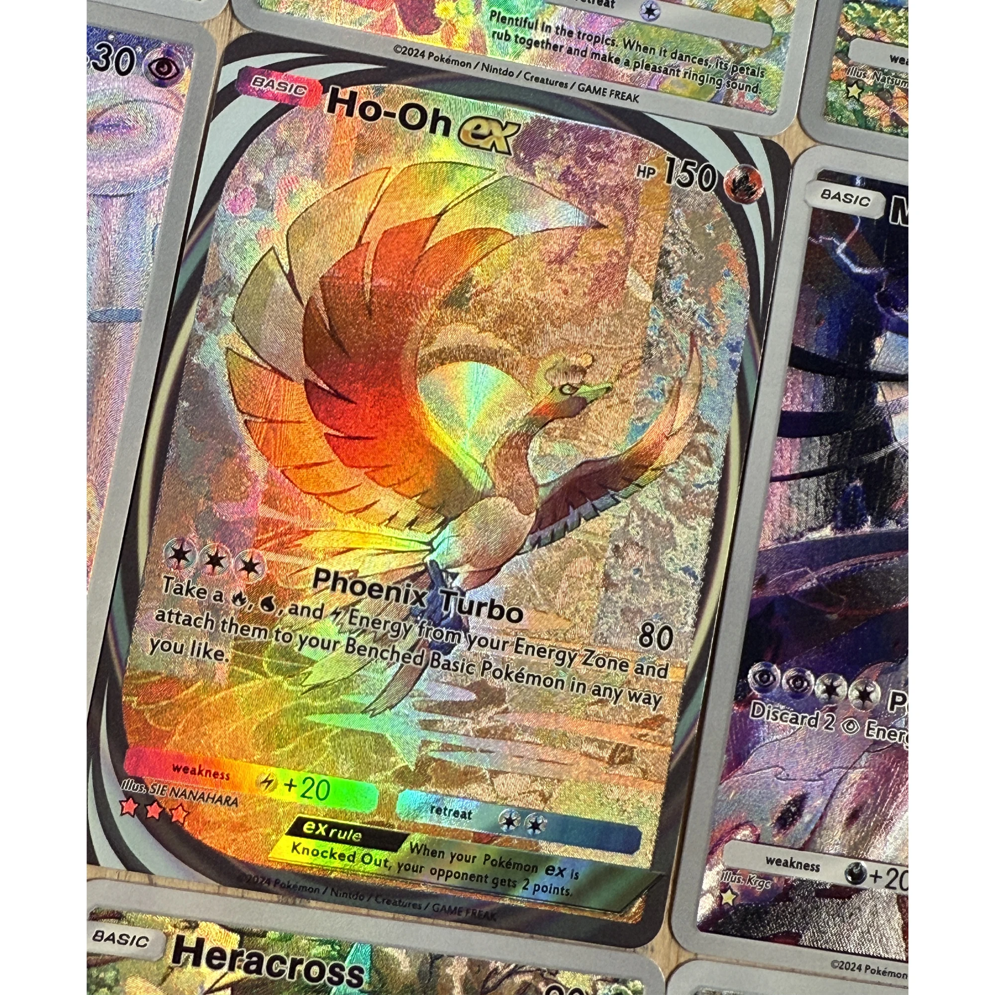 9 قطعة/المجموعة Ptcg Ho-Oh Mewtwo Clefairy Ampharos POCKET سلسلة الإنجليزية الملمس بطاقة فلاش لعبة كلاسيكية أنيمي جمع بطاقات لعبة #6
