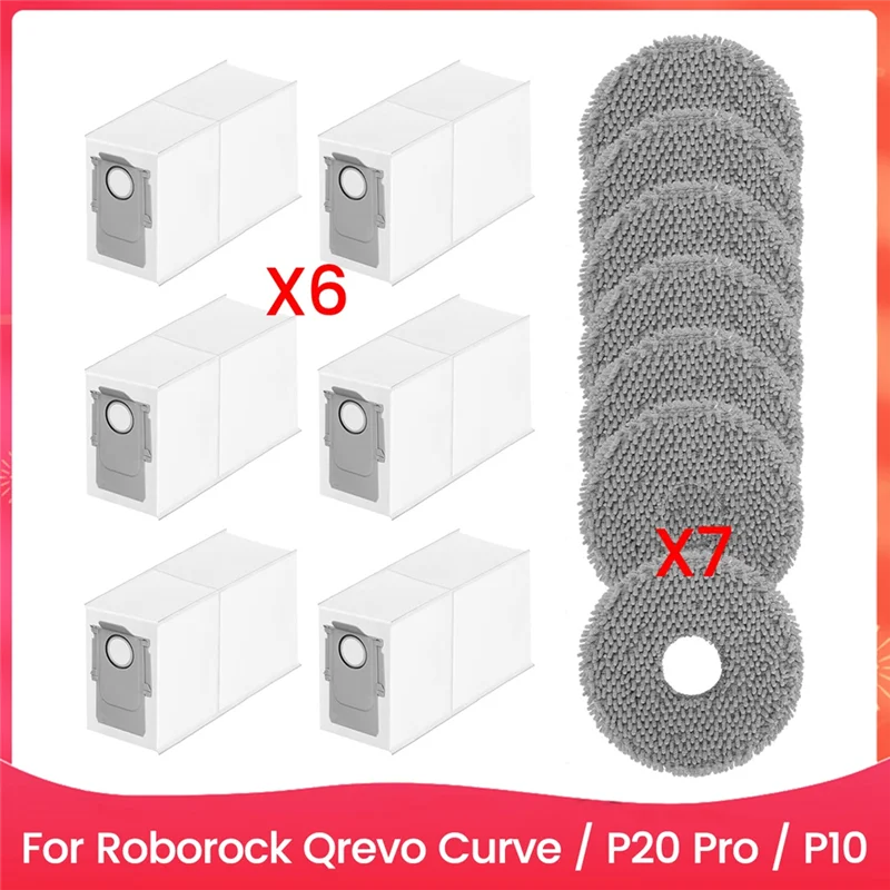 

ABRW-для пылесоса Roborock Qrevo Curve/P20 Pro/P10, мешок для пыли, подушечки для швабры, запасные части для робота-пылесоса