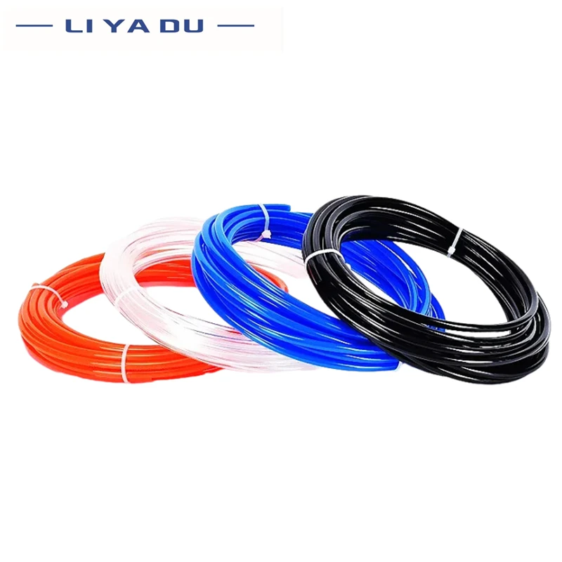 Pneumatic Air Hose PU OD 4/6/8/10/12/14/16mm ID 2.5/4.5/6.5/8/10/12mm Black Transparent Red Blue Air Tubing Pipe