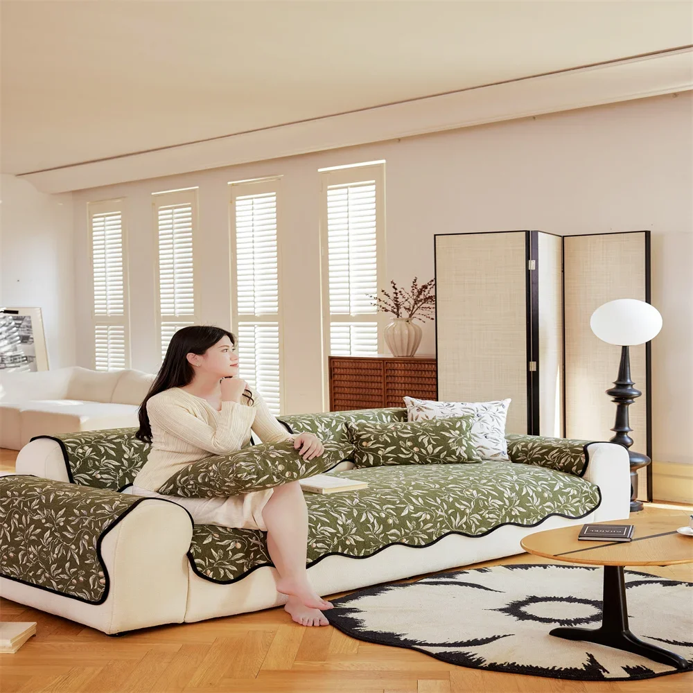 Sofa Cushion New Style Imitation Cotton and Linen All-season Anti-slip Cross-border Sofa Cover Full-cover Sofa Scarf